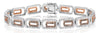5.2CT WHITE & CHOCOLATE FANCY DIAMOND 14K WHITE & ROSE GOLD CUFF TENNIS BRACELET
