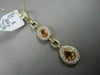 ANTIQUE 3.44CT DIAMOND & AAA EXTRA FACET CITRINE 14K YELLOW GOLD 3D PEAR PENDANT