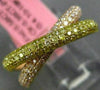 ESTATE .36CT PINK & FANCY YELLOW DIAMOND 18KT YELLOW & ROSE GOLD MULTI ROW RING