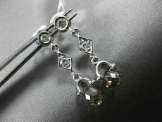 ESTATE .74CT DIAMOND & SMOKEY TOPAZ 14KT WHITE GOLD 3D ETOILE HANGING EARRINGS