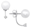 ESTATE .10CT DIAMOND & AAA SOUTH SEA PEARL 18KT WHITE GOLD FUN HANGING EARRINGS