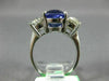 ANTIQUE 5.63CT DIAMOND & AAA SAPPHIRE 14K WHITE GOLD THREE STONE ENGAGEMENT RING