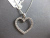 ESTATE .60CT DIAMOND 18KT WHITE GOLD 3D CLASSIC OPEN HEART LOVE FLOATING PENDANT