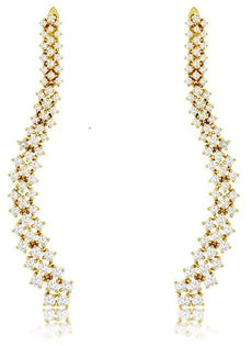 ESTATE LARGE 3.58CT DIAMOND 14KT YELLOW GOLD 3 ROW CLUSTER FUN HANGING EARRINGS