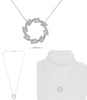 .46CT DIAMOND 14KT WHITE GOLD 3D ROUND & BAGUETTE CIRCLE OF LIFE LOVE NECKLACE