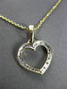 ESTATE .08CT DIAMOND 14KT WHITE & YELLOW GOLD OPEN HEART PENDANT & CHAIN