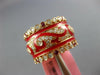 WIDE 1.6CT DIAMOND & AAA RUBY & RED ENAMEL 18KT ROSE GOLD FILIGREE ETERNITY RING