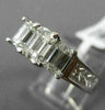 WIDE 3.0CT PRINCESS & BAGUETTE DIAMOND 14KT WHITE GOLD 3 STONE ENGAGEMENT RING