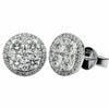 ESTATE LARGE 1.50CT DIAMOND 18KT WHITE GOLD 3D ROUND CLUSTER HALO STUD EARRINGS