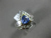LARGE 1.69CT DIAMOND & AAA TANZANITE 14K 2 TONE GOLD 3D TRILLION ENGAGEMENT RING