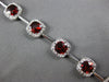LARGE 9.47CT DIAMOND & AAA GARNET 14KT WHITE GOLD CUSHION & ROUND HALO BRACELET