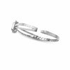 LARGE 3.82CT DIAMOND 18K WHITE GOLD ROUND & BAGUETTE CRISS CROSS BANGLE BRACELET
