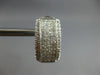 LARGE 1.52CT DIAMOND 14K WHITE GOLD 3D ROUND & PRINCESS CLIP ON HANGING EARRINGS