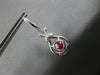 LARGE 4.81CT DIAMOND & AAA RUBY 18KT WHITE GOLD ROUND LOVE KNOT HANGING EARRINGS