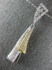 ESTATE LARGE .73CT DIAMOND 18K WHITE & YELLOW GOLD 3D CLASSIC TASSEL FUN PENDANT