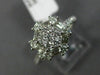 WIDE .89CT ROUND & BAGUETTE DIAMOND 18KT WHITE GOLD OCTAGON FLOWER CLUSTER RING