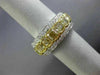 WIDE 7.56CT WHITE & FANCY YELLOW DIAMOND 18KT 2 TONE GOLD ANNIVERSARY RING