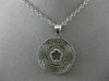 ANTIQUE .20CT DIAMOND 14K WHITE GOLD FILIGREE 5 CLOVER FLOWER FLOATING PENDANT