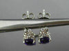 ESTATE 2.18CT DIAMOND & AAA AMETHYST 14K WHITE GOLD 3D OVAL BOW HANGING EARRINGS