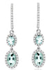 1.45CT DIAMOND & AAA AQUAMARINE 14KT WHITE GOLD 3D OVAL & ROUND HANGING EARRINGS