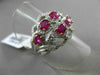ANTIQUE LARGE 1.96CT DIAMOND & RUBY 18KT WHITE & YELLOW GOLD 3D ETOILE FUN RING