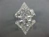 ESTATE LARGE 1.53CT DIAMOND 18KT WHITE GOLD 3D CLUSTER DOUBLE V SHAPE FUN RING