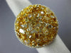 GIA LARGE 6.66CT MULTI COLOR DIAMOND 18K TWO TONE GOLD 3D FILIGREE COCKTAIL RING