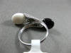 ESTATE LARGE .65CT DIAMOND AAA ONYX & AGATE 14KT WHITE GOLD CRISS CROSS FUN RING