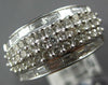 ESTATE WIDE 1.52CT DIAMOND 18KT WHITE GOLD 3D ROUND & BAGUETTE ANNIVERSARY RING