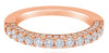 1.0CT DIAMOND 14K ROSE GOLD 3D 3 ROW SEMI ETERNITY SHARED PRONG ANNIVERSARY RING
