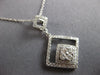 LARGE .60CT DIAMOND 14KT WHITE GOLD 3D ROUND SQUARE GEOMETRICAL FOATING PENDANT