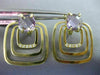 ESTATE 4.16CT DIAMOND & AAA AMETHYST 14K YELLOW GOLD 3D SQUARE HANGING EARRINGS