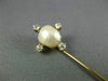 ANTIQUE .25CT OLD MINE DIAMOND AAA PEARL 14K YELLOW GOLD FLOWER LAPEL PIN #26533