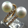 LARGE .33CT DIAMOND & AAA SOUTH SEA PEARL 18KT ROSE GOLD 3 ROW CRISS CROSS RING