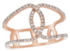 ESTATE .32CT DIAMOND 14KT ROSE GOLD 3D CLASSIC CRISS CROSS LOVE KNOT FUN RING