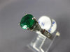 ESTATE LARGE 2.7CT DIAMOND & AAA EMERALD PLATINUM ROUND FILIGREE ENGAGEMENT RING