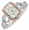.86CT WHITE & PINK DIAMOND 14KT WHITE GOLD 3D RECTANGULAR HALO ANNIVERSARY RING
