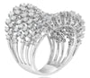 EXTRA LARGE 2.99CT DIAMOND 18KT WHITE GOLD 3D ROUND MULTI ROW ANNIVERSARY RING