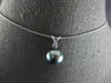 ESTATE .05CT DIAMOND & AAA TAHITIAN PEARL 14KT WHITE GOLD 3D FLOATING PENDANT