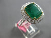 EXTRA LARGE 6.27CT DIAMOND & AAA EMERALD 18K 2 TONE GOLD 3D HALO ENGAGEMENT RING