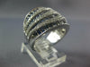 LARGE 3.43CT DIAMOND & AAA SAPPHIRE 14K WHITE GOLD MULTI ROW MULTI WAVE FUN RING