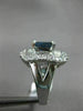 ESTATE LARGE 3.54CT DIAMOND EXTRA FACET SAPPHIRE 18KT WHITE GOLD ENGAGEMENT RING
