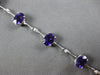 6.42CT DIAMOND & AAA AMETHYST 14K WHITE GOLD OVAL & ROUND BAMBOO TENNIS BRACELET