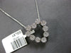 .50CT DIAMOND 14KT WHITE GOLD 3D MULTI FLOWER OPEN HEART SHAPE FLOATING PENDANT