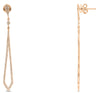 .44CT DIAMOND 14KT ROSE GOLD 3D ELONGATED TEAR DROP FLORAL FUN HANGING EARRINGS