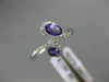 ESTATE WIDE .71CT DIAMOND & AAA OVAL AMETHYST 14KT WHITE GOLD 3D SNAKE LOVE RING