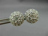 ESTATE LARGE 1.58CT DIAMOND 18KT WHITE GOLD CLUSTER FLOWER CLASSIC STUD EARRINGS