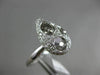 ESTATE LARGE .60CT ROUND DIAMOND 14K WHITE GOLD 3D OPEN PAVE PEAR SHAPE FUN RING