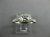 ESTATE 1.0CT DIAMOND 14KT WHITE GOLD ROUND HALO SEMI ETERNITY ENGAGEMENT RING
