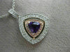 LARGE 1.15CT DIAMOND & AAA AMETHYST 14K WHITE & ROSE GOLD 3D DOUBLE HALO PENDANT